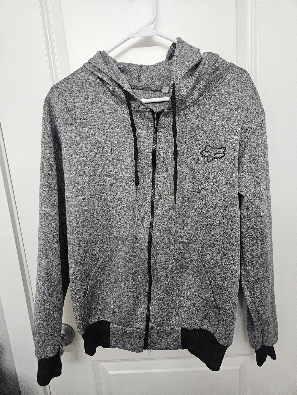 Fox Racing Gray Full-Zip Hoodie with Black Accents